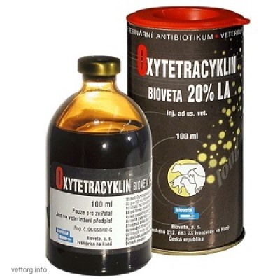 Окситетрациклін 20 % ЛА (Oxytetracycline 20% L А) ін'єкційний, 100 мл (Bioveta, s. r. o.)