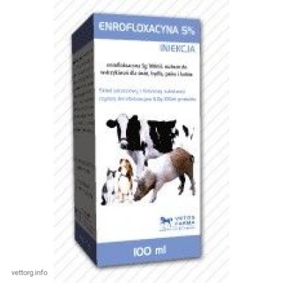 Энрофлоксацин 5% (инъ.), 100 мл., (Vetos-Farma)