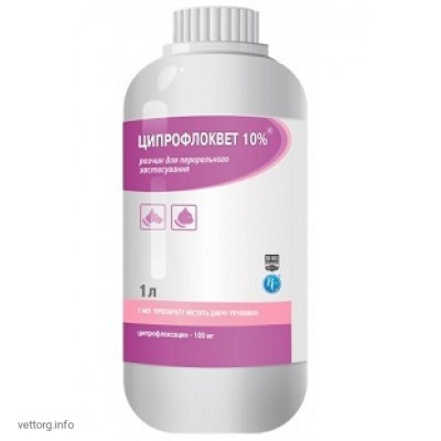 Ципрофлоквет 10%, 1 л. (Ветсинтез)