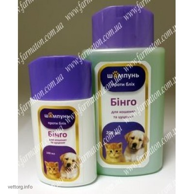 Шампунь “Бінго” проти бліх (для цуценят, котенят), 100 мл. (Фарматон)