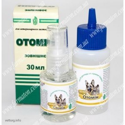 Отомін (засіб догляду за вухами тварин), 30мл з дозатором (Фарматон)