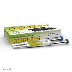 Еквіверм (Equiverm) паста, 1 шприц-туба 7 мл (Bioveta, s. r. o.)