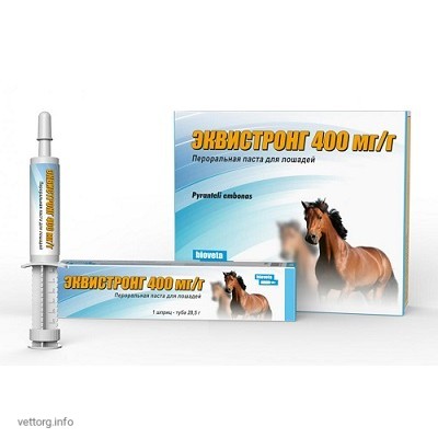 Еквістронг (Equistrong) паста, 1 шприц-туба 28,5 г (Bioveta, s. r. o.)