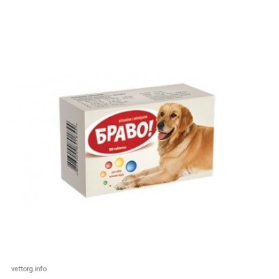 Вітаміни "Браво" для великих порід собак, 100 шт. (Артеріум)